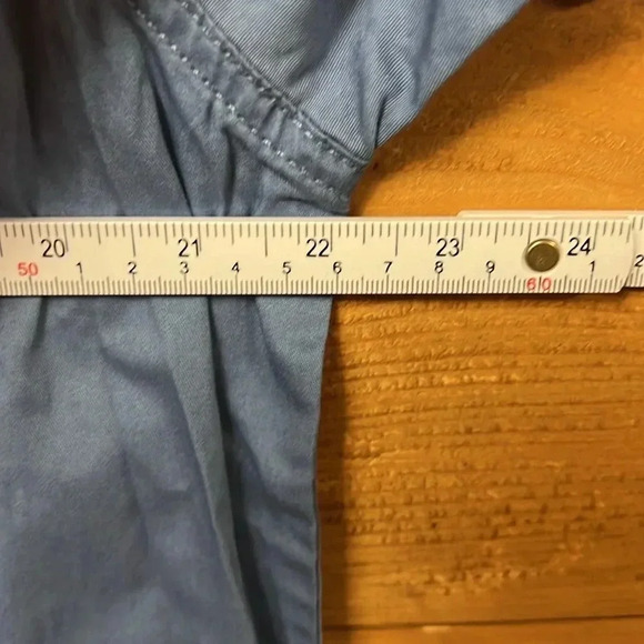 Outdoor life mens blue horizon button up twill shirt  cotton short sleeve casual - Picture 5 of 8